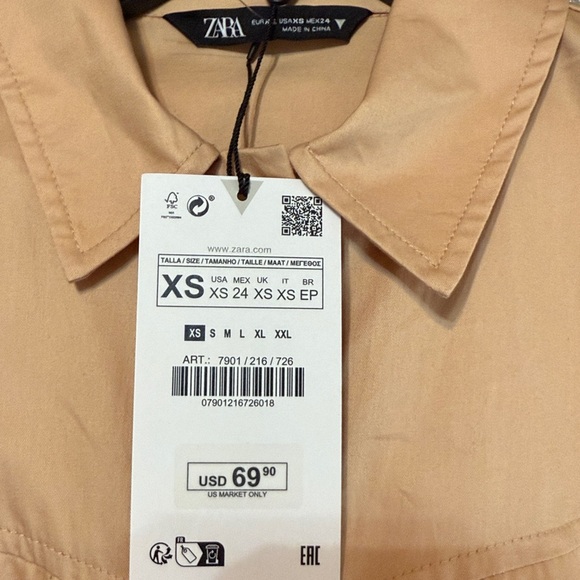 NWT Zara Women's Beige Jumpsuit - Picture 3 of 5